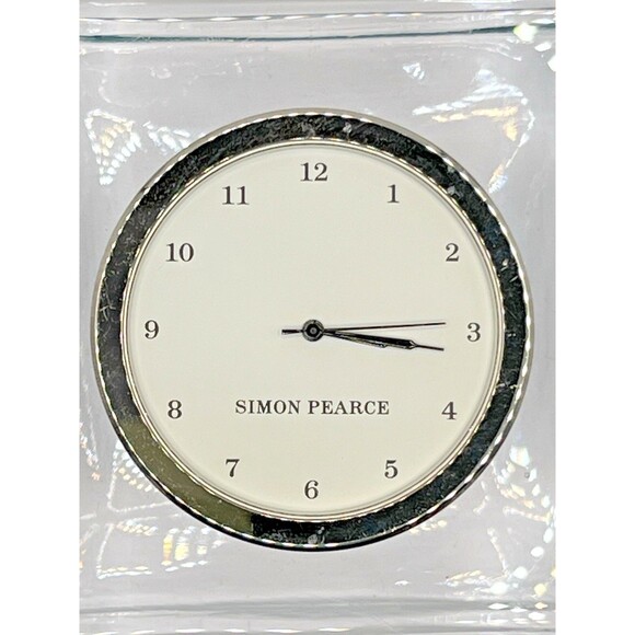 Simon Pearce Woodbury Square Modernist Glass Clock Working Condition - Picture 6 of 6